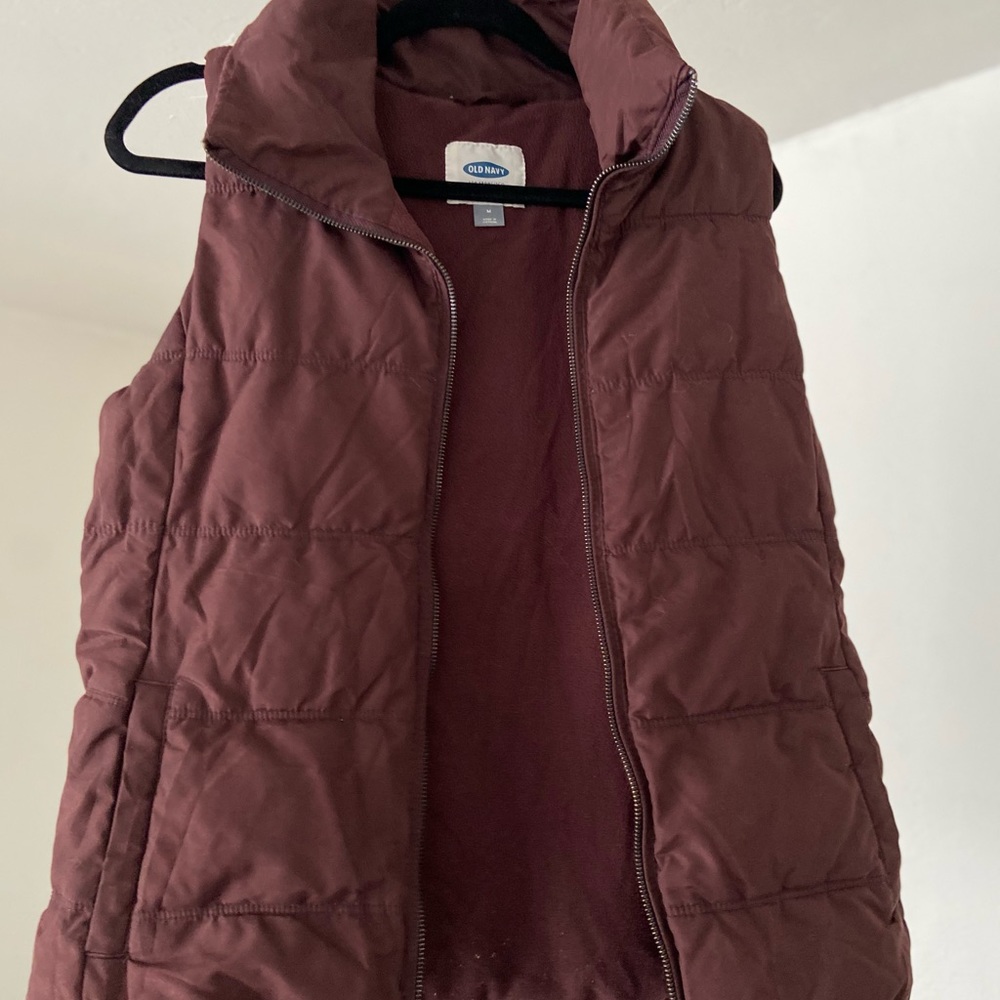 Burgundy fleece vest